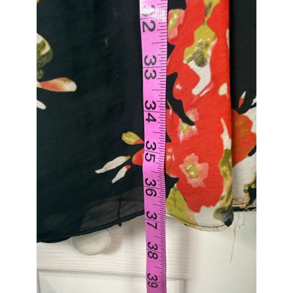 Ann Taylor LOFT Women's Black Floral Sleeveless‎ Dress Size 4 Fit & Flare Midi - Picture 4 of 6